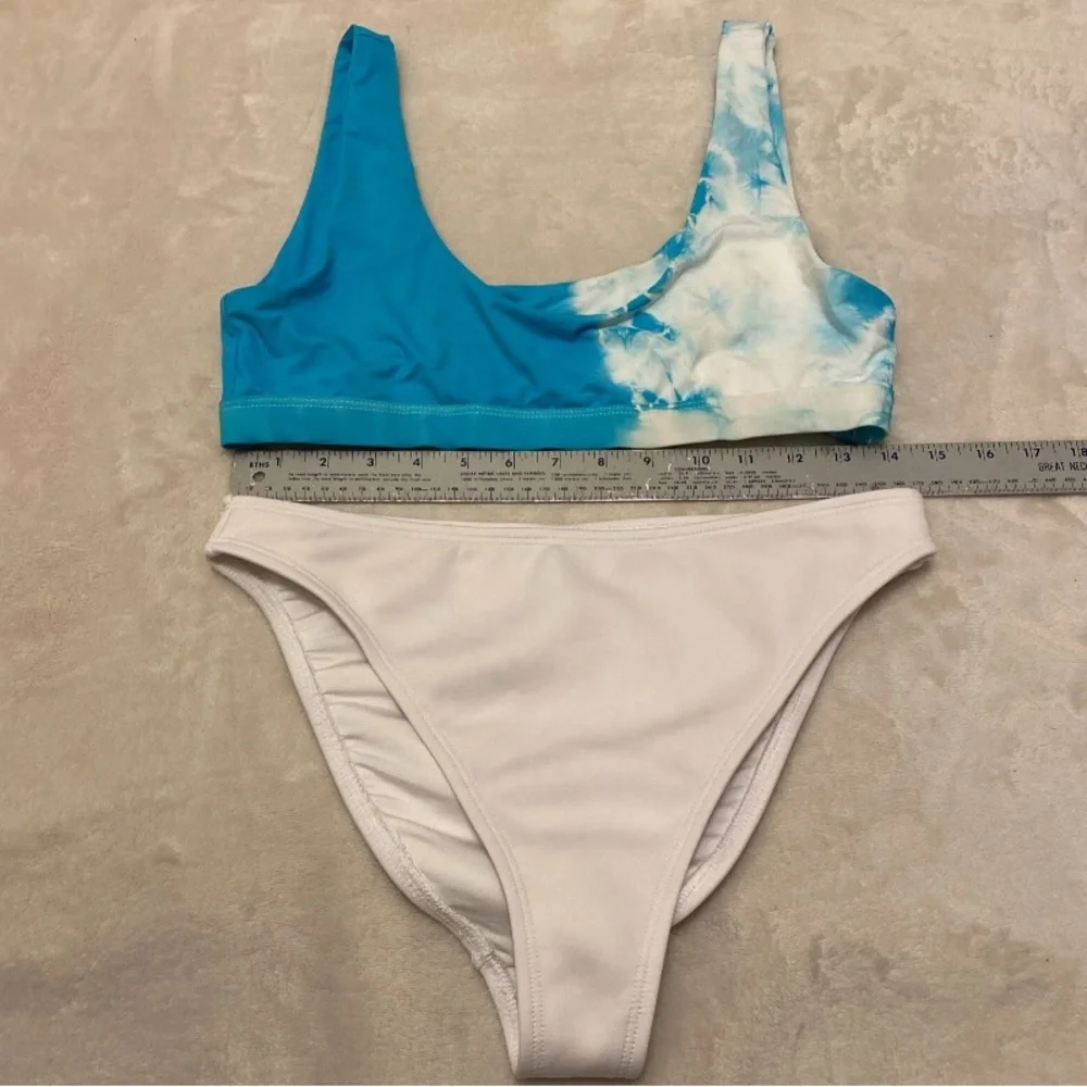 Dippin' Daisy's Crystal Blue and White Tie Dye Bikini